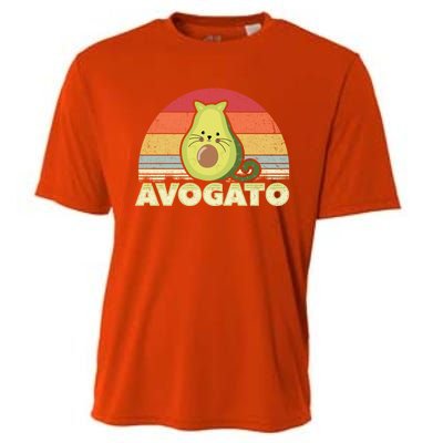 Avogato Retro Cat Avocado Cinco De Mayo Gift Cooling Performance Crew T-Shirt