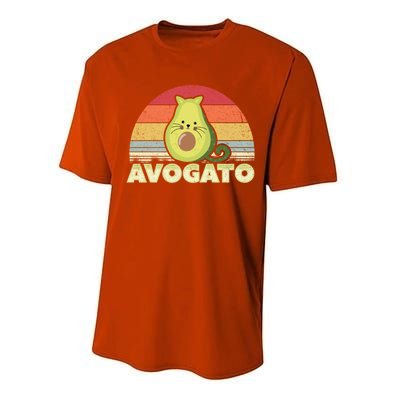 Avogato Retro Cat Avocado Cinco De Mayo Gift Performance Sprint T-Shirt