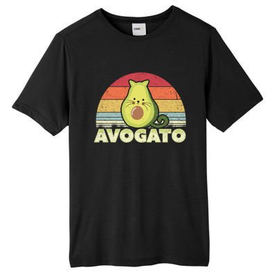 Avogato Retro Cat Avocado Cinco De Mayo Gift Tall Fusion ChromaSoft Performance T-Shirt