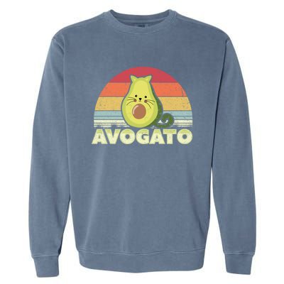 Avogato Retro Cat Avocado Cinco De Mayo Gift Garment-Dyed Sweatshirt