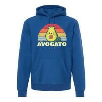 Avogato Retro Cat Avocado Cinco De Mayo Gift Premium Hoodie