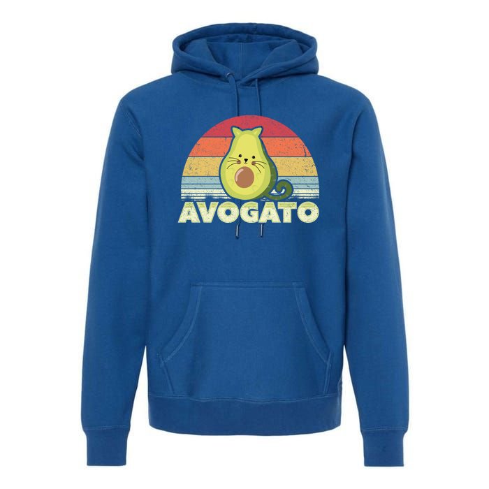 Avogato Retro Cat Avocado Cinco De Mayo Gift Premium Hoodie