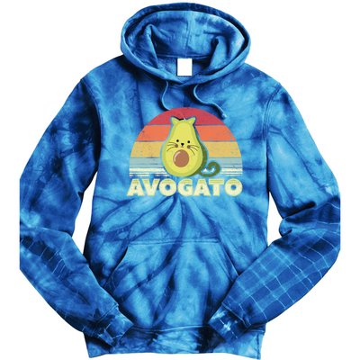 Avogato Retro Cat Avocado Cinco De Mayo Gift Tie Dye Hoodie