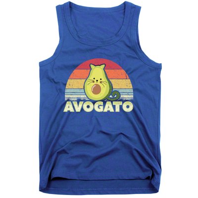 Avogato Retro Cat Avocado Cinco De Mayo Gift Tank Top