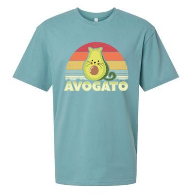 Avogato Retro Cat Avocado Cinco De Mayo Gift Sueded Cloud Jersey T-Shirt