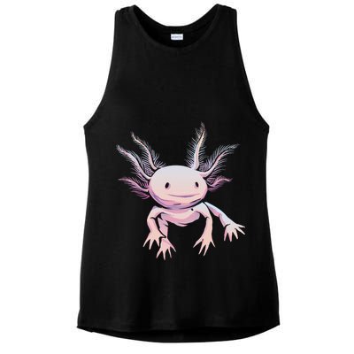 Axolotl Realistic Cute Salamander Amphibian Axolotl Lover Ladies PosiCharge Tri-Blend Wicking Tank
