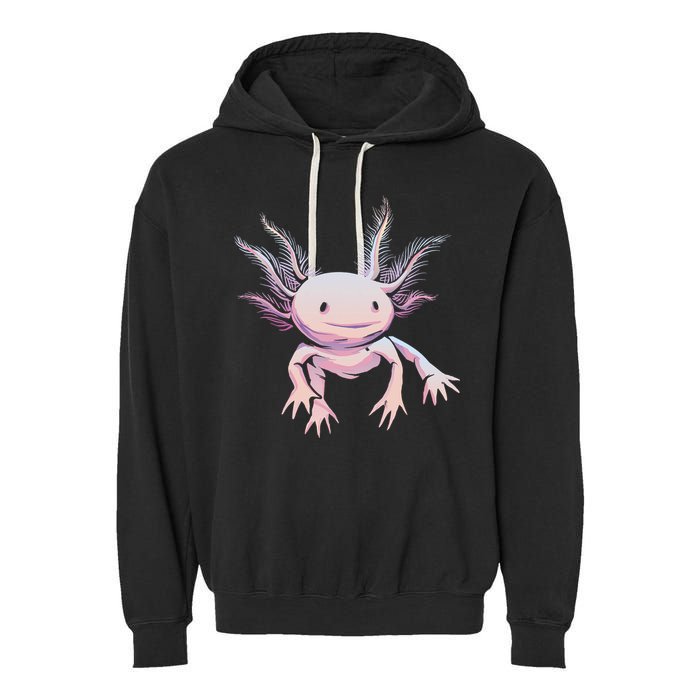 Axolotl Realistic Cute Salamander Amphibian Axolotl Lover Garment-Dyed Fleece Hoodie