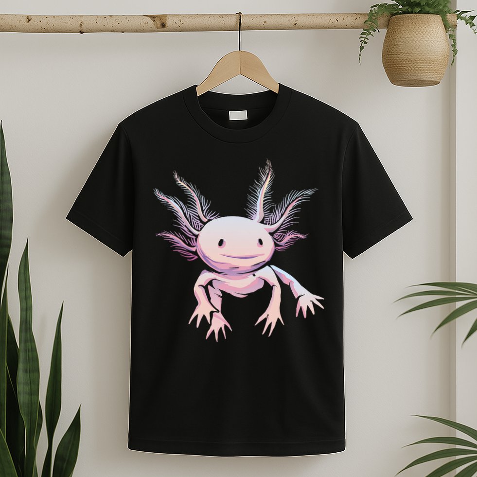 Axolotl Realistic Cute Salamander Amphibian Axolotl Lover T-Shirt