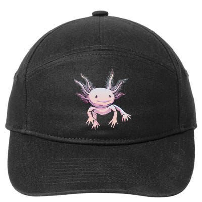 Axolotl Realistic Cute Salamander Amphibian Axolotl Lover 7-Panel Snapback Hat