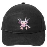 Axolotl Realistic Cute Salamander Amphibian Axolotl Lover 7-Panel Snapback Hat