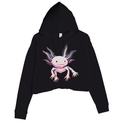Axolotl Realistic Cute Salamander Amphibian Axolotl Lover Crop Fleece Hoodie