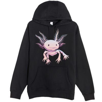 Axolotl Realistic Cute Salamander Amphibian Axolotl Lover Premium Pullover Hoodie