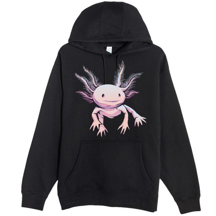 Axolotl Realistic Cute Salamander Amphibian Axolotl Lover Premium Pullover Hoodie