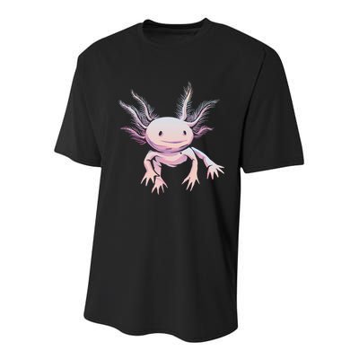 Axolotl Realistic Cute Salamander Amphibian Axolotl Lover Youth Performance Sprint T-Shirt
