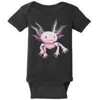 Axolotl Realistic Cute Salamander Amphibian Axolotl Lover Baby Bodysuit