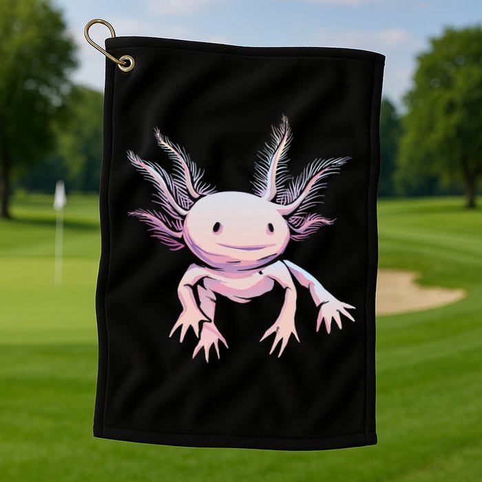 Axolotl Realistic Cute Salamander Amphibian Axolotl Lover Golf Towel