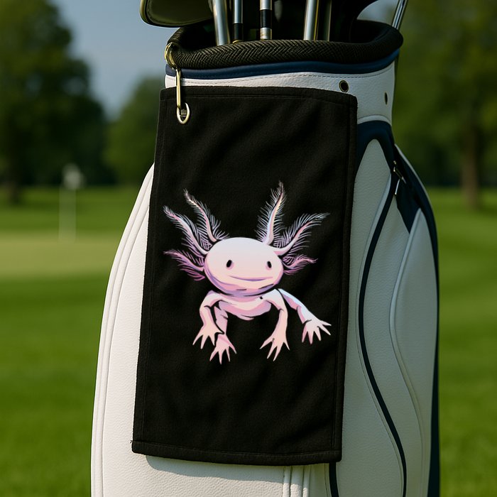 Axolotl Realistic Cute Salamander Amphibian Axolotl Lover Golf Towel