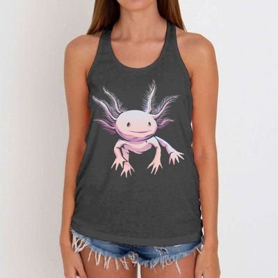 Axolotl Realistic Cute Salamander Amphibian Axolotl Lover Women's Knotted Racerback Tank