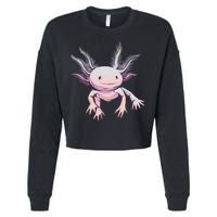 Axolotl Realistic Cute Salamander Amphibian Axolotl Lover Cropped Pullover Crew