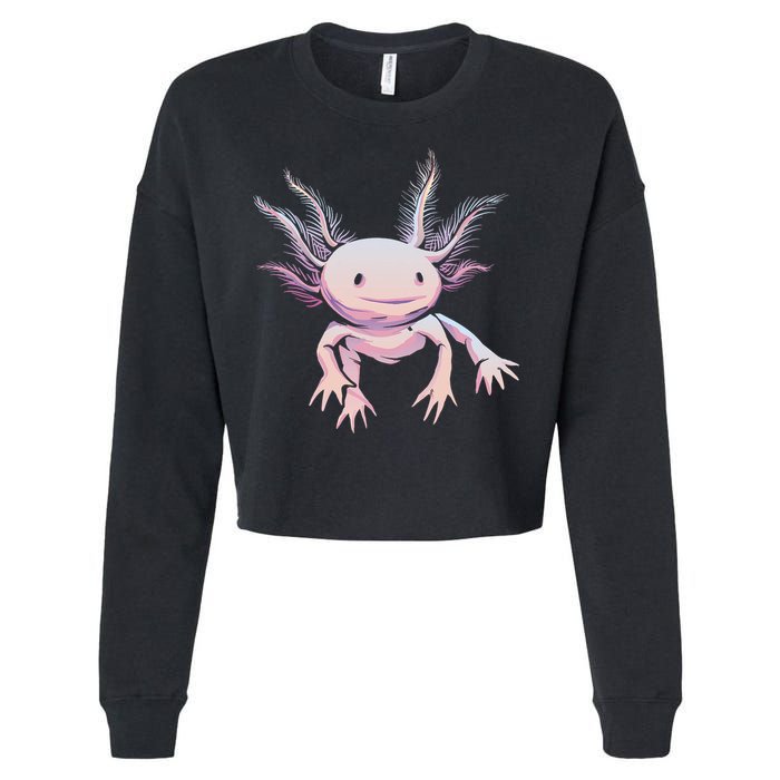 Axolotl Realistic Cute Salamander Amphibian Axolotl Lover Cropped Pullover Crew