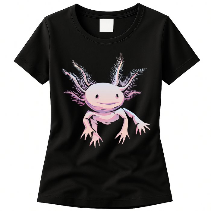 Axolotl Realistic Cute Salamander Amphibian Axolotl Lover Womens T-Shirt
