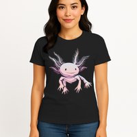 Axolotl Realistic Cute Salamander Amphibian Axolotl Lover Womens T-Shirt