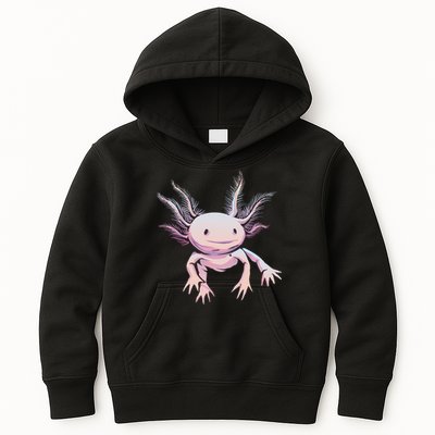 Axolotl Realistic Cute Salamander Amphibian Axolotl Lover Kids Hoodie