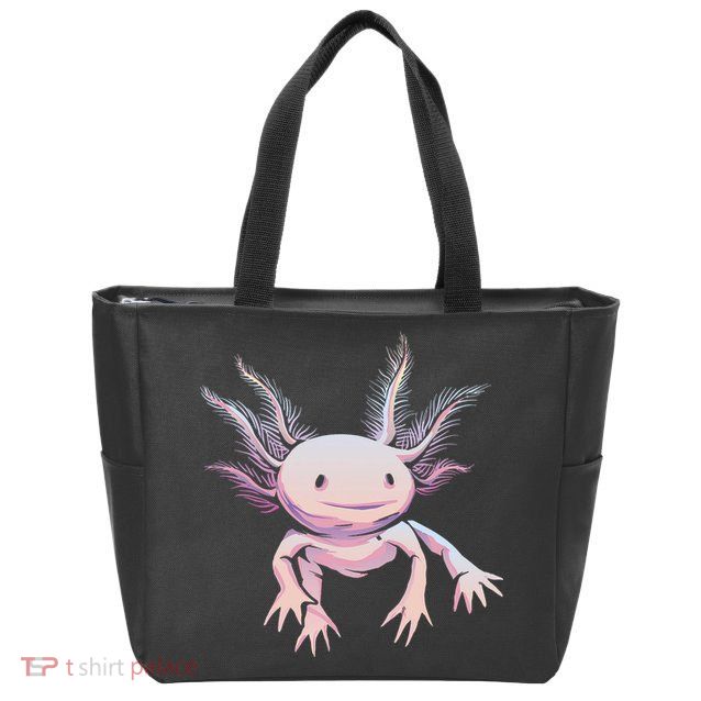 Axolotl Realistic Cute Salamander Amphibian Axolotl Lover Zip Tote Bag