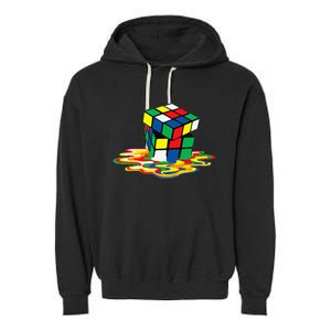 Awesome Rubics Cube Tee Melting Rubik Rubix Garment-Dyed Fleece Hoodie