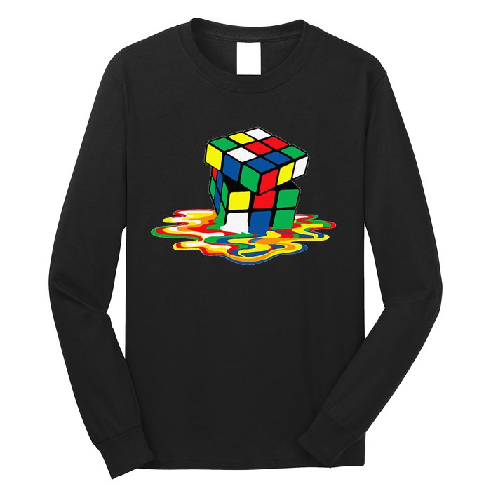 Awesome Rubics Cube Tee Melting Rubik Rubix Long Sleeve Shirt