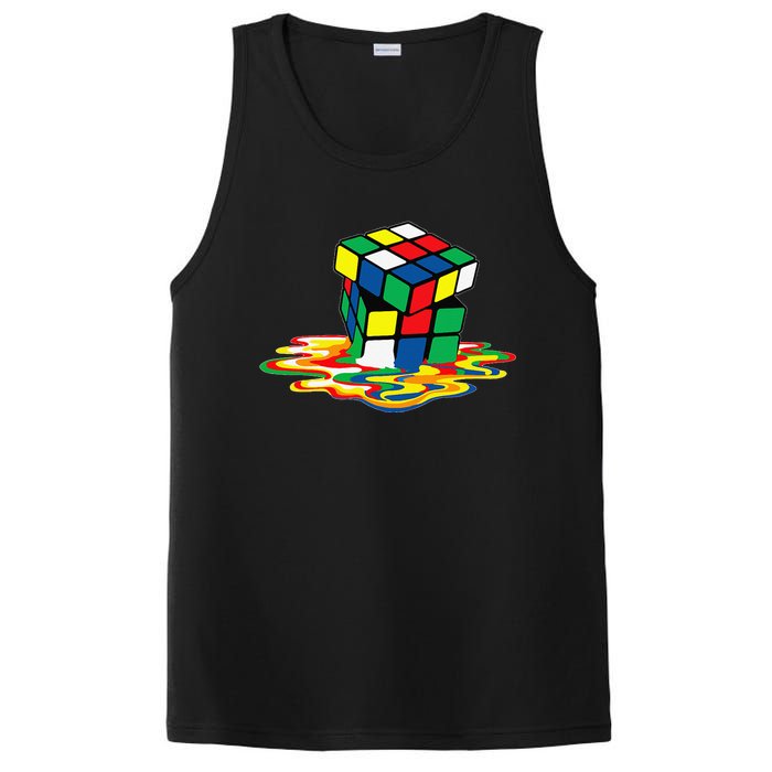 Awesome Rubics Cube Tee Melting Rubik Rubix PosiCharge Competitor Tank