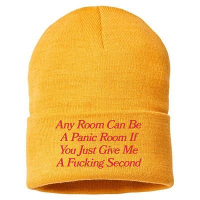 Any Room Can Be A Panic Room If You Just Give Me A Fucking Second Sustainable Knit Beanie