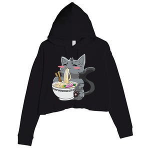 Anime Ramen Cat Kawaii Neko Gift Crop Fleece Hoodie