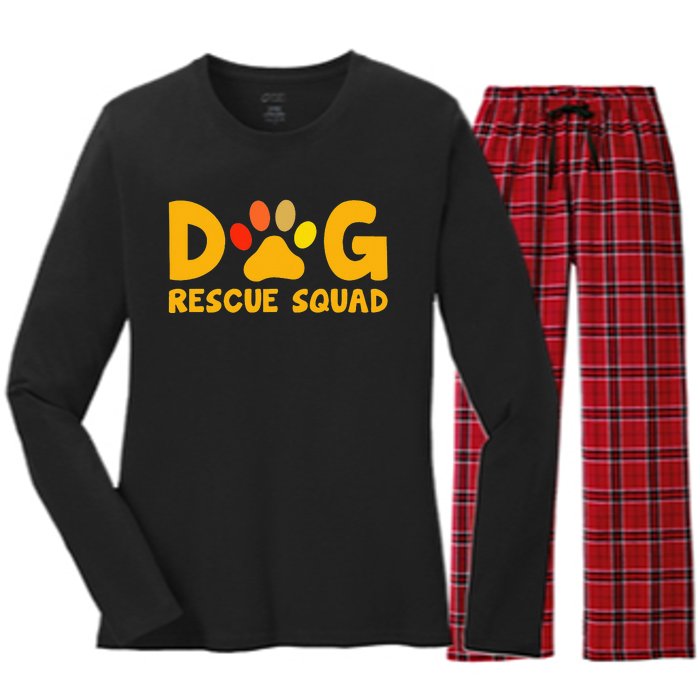 Animal Rescue Cute Animal Shelter Dog Rescue Squad Women's Long Sleeve Flannel Pajama Set 