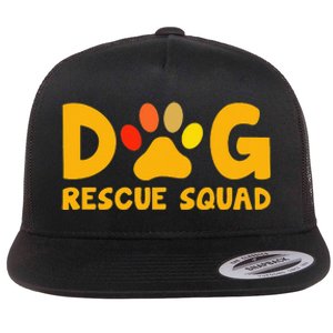 Animal Rescue Cute Animal Shelter Dog Rescue Squad Flat Bill Trucker Hat