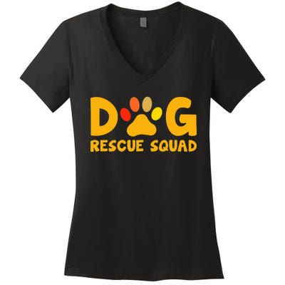 Animal Rescue Cute Animal Shelter Dog Rescue Squad Women's V-Neck T-Shirt