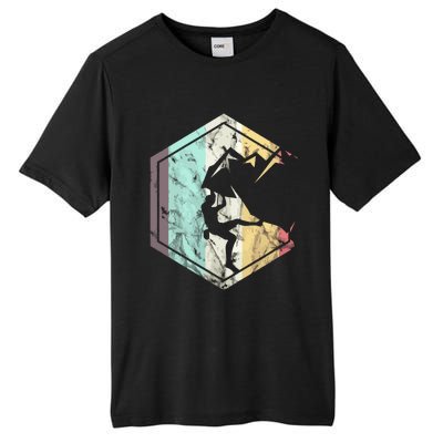 Awesome Rock Climbing Retro Mountain Climber Hiker Alpinism Tall Fusion ChromaSoft Performance T-Shirt