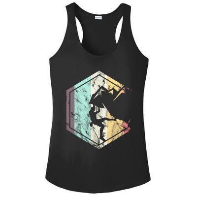 Awesome Rock Climbing Retro Mountain Climber Hiker Alpinism Ladies PosiCharge Competitor Racerback Tank