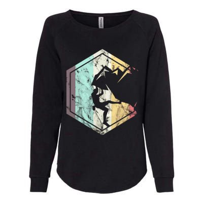 Awesome Rock Climbing Retro Mountain Climber Hiker Alpinism Womens California Wash Sweatshirt