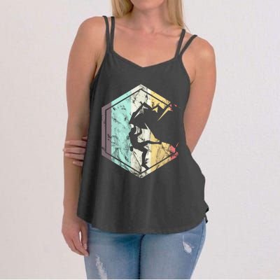 Awesome Rock Climbing Retro Mountain Climber Hiker Alpinism Women's Strappy Tank