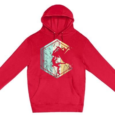 Awesome Rock Climbing Retro Mountain Climber Hiker Alpinism Premium Pullover Hoodie