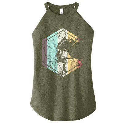 Awesome Rock Climbing Retro Mountain Climber Hiker Alpinism Women's Perfect Tri Rocker Tank