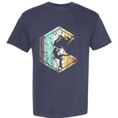 Awesome Rock Climbing Retro Mountain Climber Hiker Alpinism Garment-Dyed Heavyweight T-Shirt