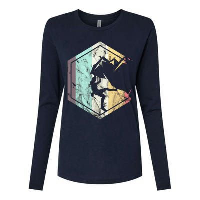 Awesome Rock Climbing Retro Mountain Climber Hiker Alpinism Womens Cotton Relaxed Long Sleeve T-Shirt