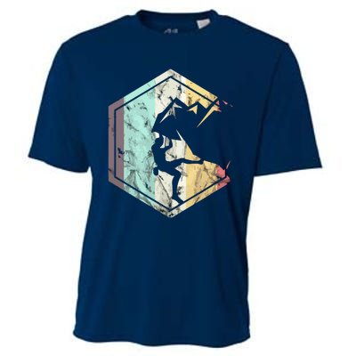 Awesome Rock Climbing Retro Mountain Climber Hiker Alpinism Cooling Performance Crew T-Shirt