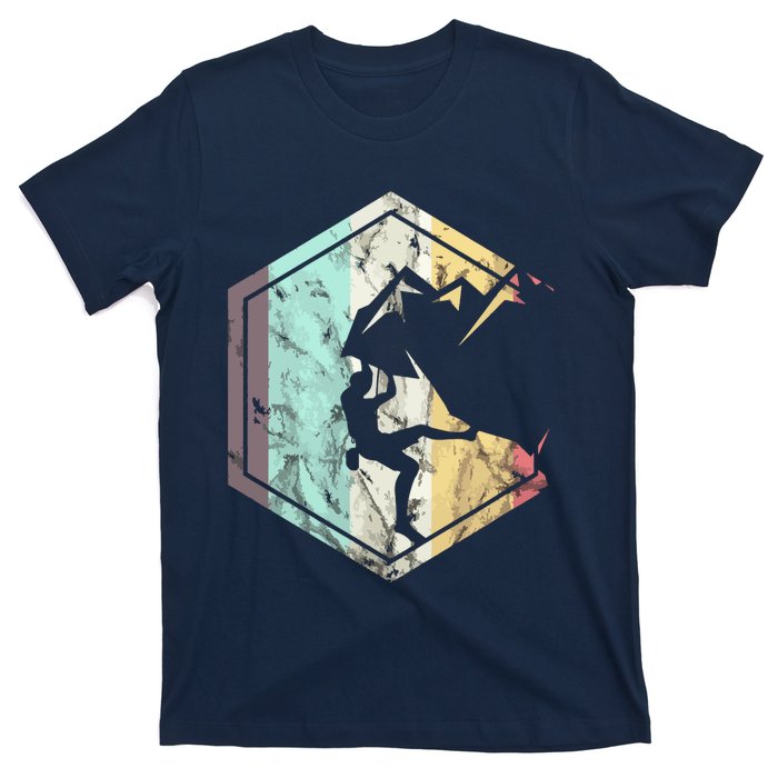 Awesome Rock Climbing Retro Mountain Climber Hiker Alpinism T-Shirt