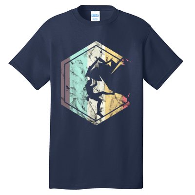 Awesome Rock Climbing Retro Mountain Climber Hiker Alpinism Tall T-Shirt