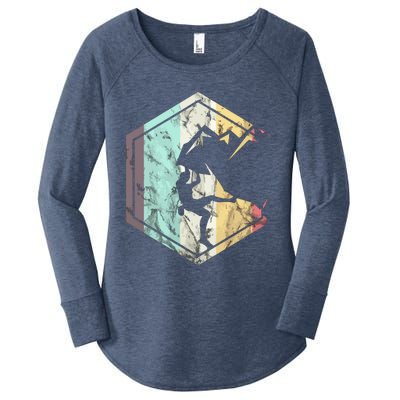 Awesome Rock Climbing Retro Mountain Climber Hiker Alpinism Women's Perfect Tri Tunic Long Sleeve Shirt