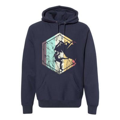 Awesome Rock Climbing Retro Mountain Climber Hiker Alpinism Premium Hoodie