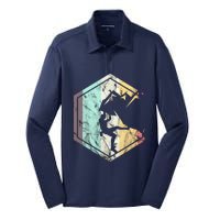 Awesome Rock Climbing Retro Mountain Climber Hiker Alpinism Silk Touch Performance Long Sleeve Polo